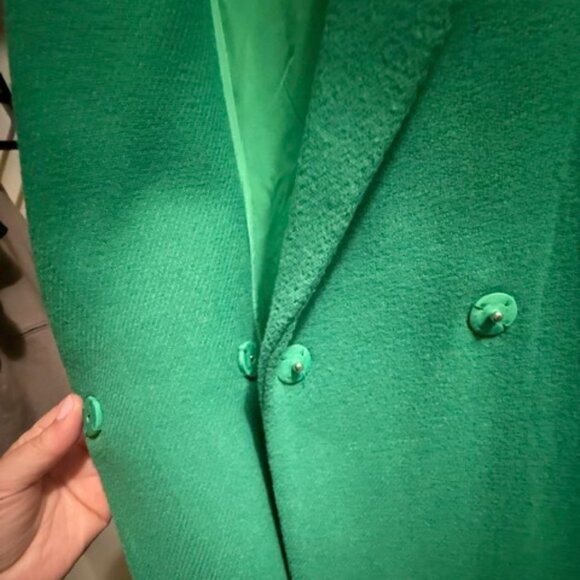 H&M Double Breasted Coat - Emerald Green - SIze M - Picture 6 of 12